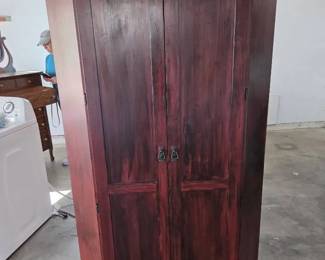 Rustic Corner Cabinet Solid Wood with Rich Mahogany Finish