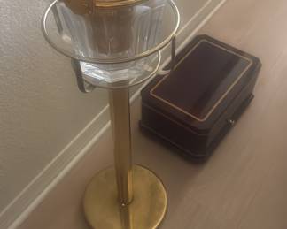 Baccarat ice bucket and stand