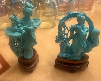 Antique turquoise statues 6 inches tall