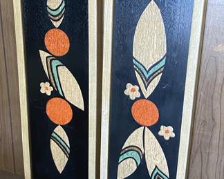 Pr. of vintage wall art