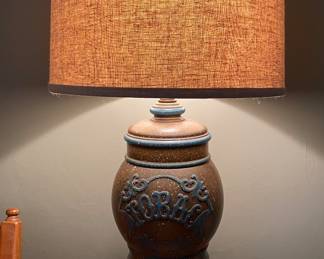 Pr. of faux tobacco jar lamps