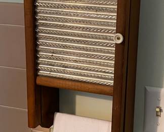 Washboard storage & towel holder