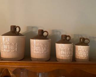 Complete set of ceramic jug canisters