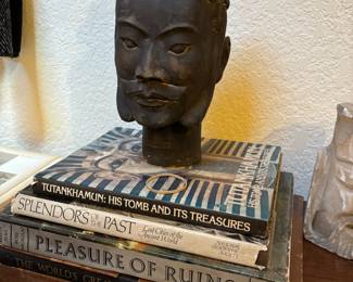 Black Terracotta Clay Chinese Army Warrior Head Sculpture