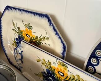 P. Amano Floral Painted Platters