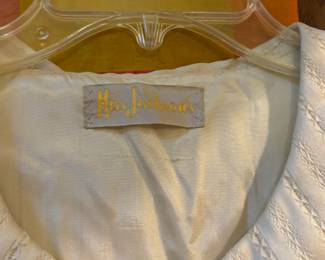 Circa 1970s Miss Jackson's Cream Pleated Button Down Shirtdress