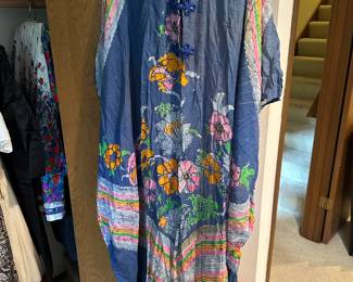 Floral Pattern Chinese Style Robe