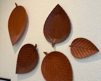 Woven Wicker Leaf Plates