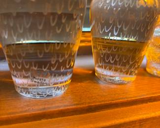 Set of 3 - 1960's Kosta Boda Lindstrand Glass Owl Paperweights