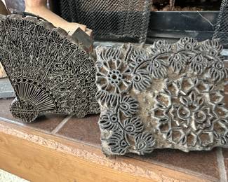 Fan Shape Textile Stamp, Floral Block Textile Stamp