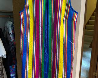 Colorful Striped Long Vest Tunic with Frog Closure