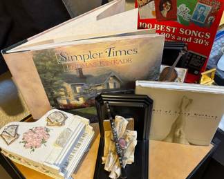 Dezine Decorative Wind Up Musical Piano, Pair of Sonata Instrument Bookends, Simpler Times Thomas Kinkade by Anne Buchanan, 100 Best Songs of the 20's and 30's by Richard Rodgers, The Art of Doing Nothing : Simple Ways to Make Time for Yourself by Veronique Vienne