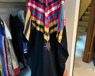 Multicolor Striped Kaftan Style Dress
