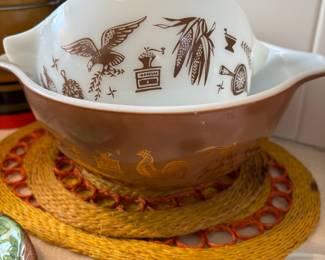 Pair of Pyrex "Early American" Mixing Bowls