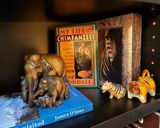 Wood Carved Elephant Family Sculpture