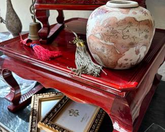 Red Lacquered Kang Style Tables