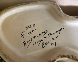 Hand Painted Majolica Cat and Mouse Cookie Jar - Made in Portugal