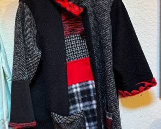 Red, Black & White Patchwork Jacket