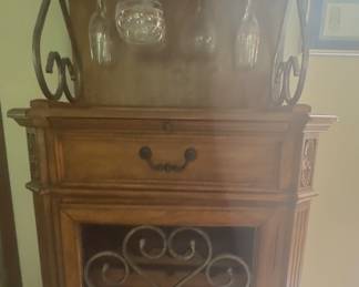 Wine Cabinet- holds bottles and glasses (shown with Mikasa glasses)