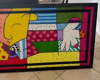 Keith  Rathbun  has copied the hug from Romero Brito 79 inches wide by 31 inches high. Done on cavas with oil and framed.  Price $6,000.