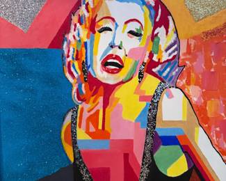 Marilyn Monroe original oil on canvas by  Keith  Rathbun 27-1/2 x 27-1/2. price $3,000