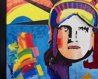 Original Painting of the Statue of Liberty 38 x 39  oil on canvas Price $3,000. by Keith Rathbun