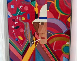 oil on canvas lady with a cigarette original by Keith Rathbun size 40 x 30  price $4,500