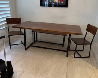 Kitchen table and matching 2 chairs
L: 68in
W: 22in 