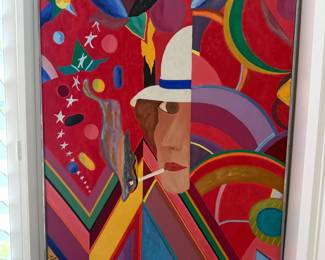 oil on canvas lady with a cigarette original by Keith Rathbun size 40 x 30  price $4,500