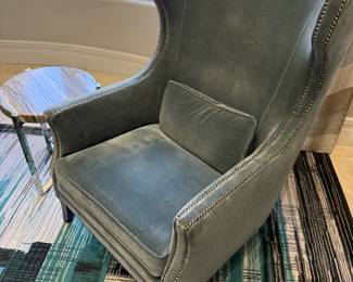 two captains Chairs light blue suede