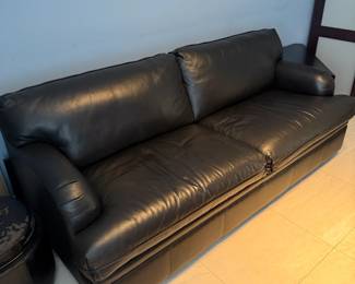 leather black sleeper couch