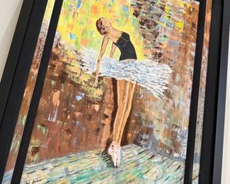 Ballerina 46 x 34  framed oil on canvas original by Keith Rathbun price $2,500