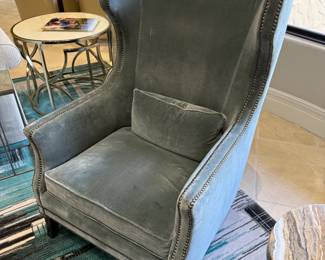 two captains Chairs light blue suede