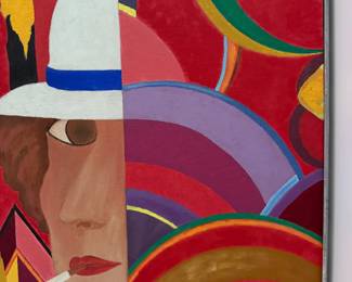oil on canvas lady with a cigarette original by Keith Rathbun size 40 x 30  price $4,500