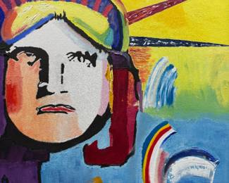 Original Painting of the Statue of Liberty 38 x 39  oil on canvas Price $3,000. by Keith Rathbun