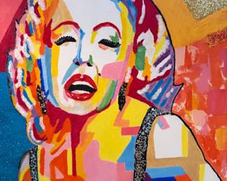 Marilyn Monroe original oil on canvas by  Keith  Rathbun 27-1/2 x 27-1/2. price $3,000