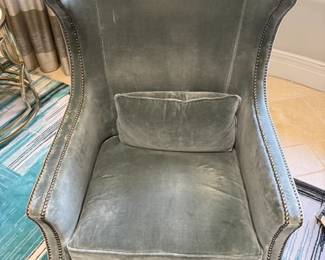 two captains Chairs light blue suede