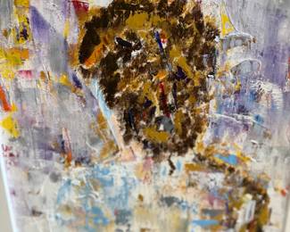 Lady in shower  14 x 26 in white frame original oil on canvas by Keith Rathbun Price $3,000