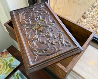 decorative vintage brown wooden box