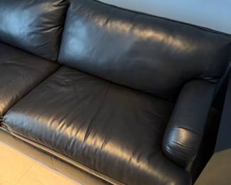 black leather sleeper couch