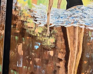 Ballerina 46 x 34  framed oil on canvas original by Keith Rathbun price $2,500