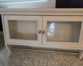 White Wall Cabinet with Towel Rack