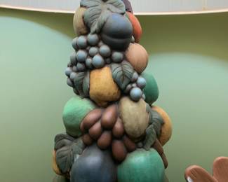 Ceramic Handpainted Fruit/Veg Topiary Lamp in Urn