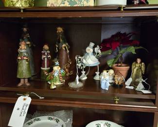 Reproduction (Sauder-Style) Barrister Bookcase; Christmas Dishes; Christmas Metal Figurines; and much more
