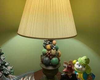 Ceramic Handpainted Fruit/Veg Topiary Lamp in Urn