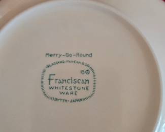 Franciscan Whitestone Ware Merry-Go-Round Partial Dinner Set