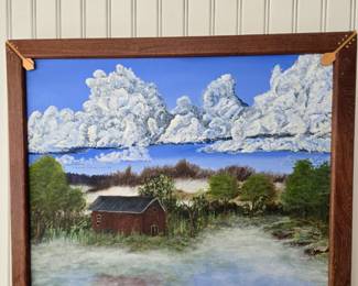 Painting in Handcrafted Frame by local Hudsonville artist, Paul Champion - 18 x 22"