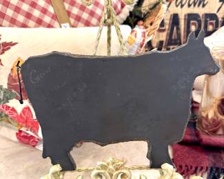 $8 Cow chalk board, 11L x 8H