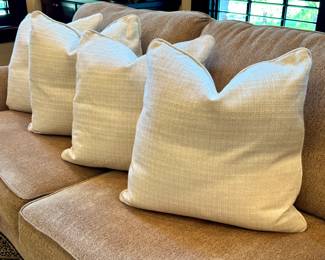 $48 each - Custom Ivory Pillows, down filled. 20x20. Perfect condition.