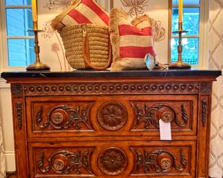 $1200 - Charlotte Hall Chest with Marble Top 47x20x35